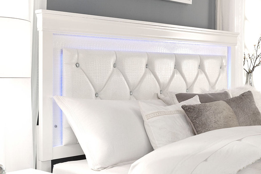 Pompei Bedroom SET 5PC LED Headboard Wood Finish EB-Pompei