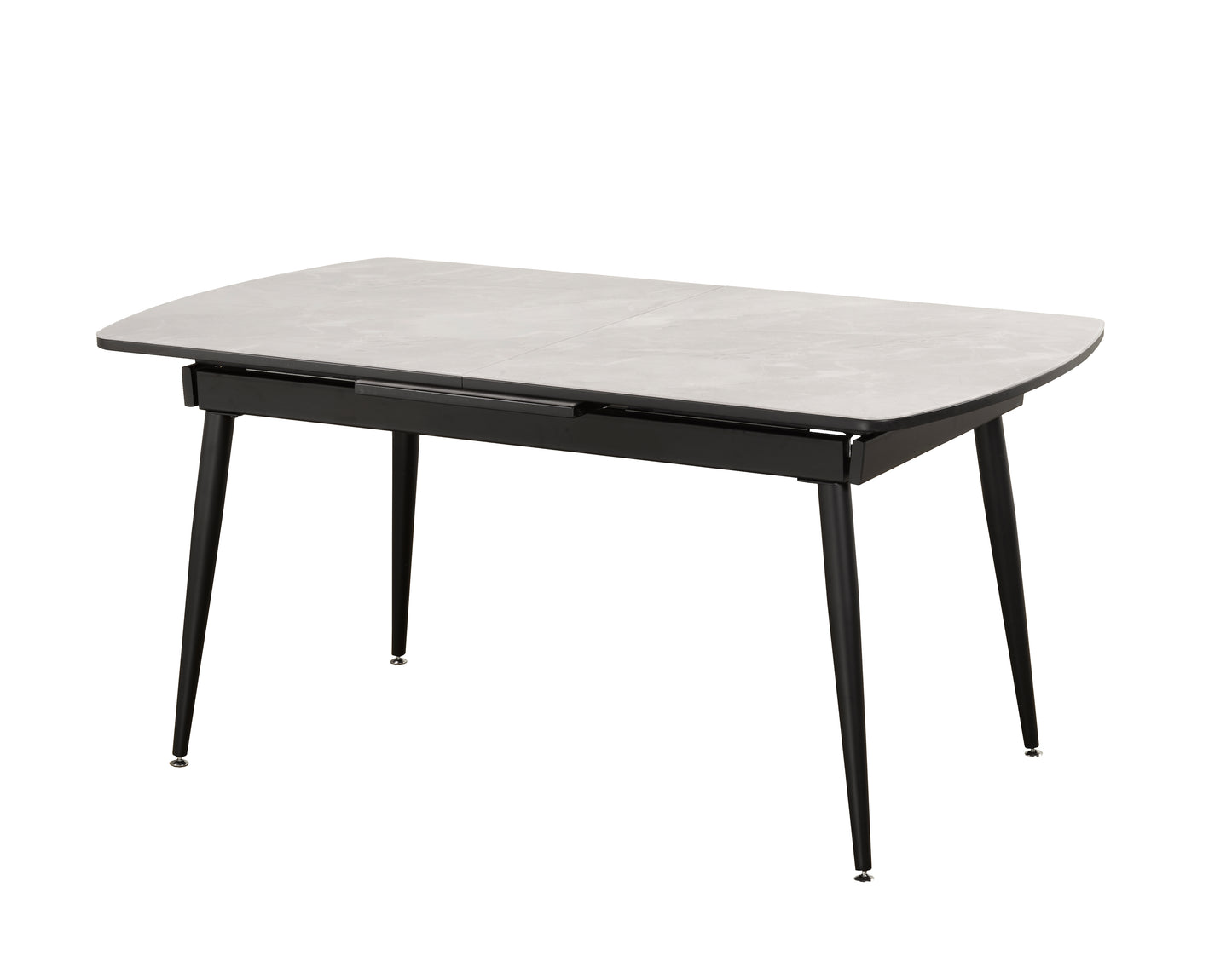 7-PIECE DINING SET -EXTENSION TABLE WITH 6 GREY CHAIRS