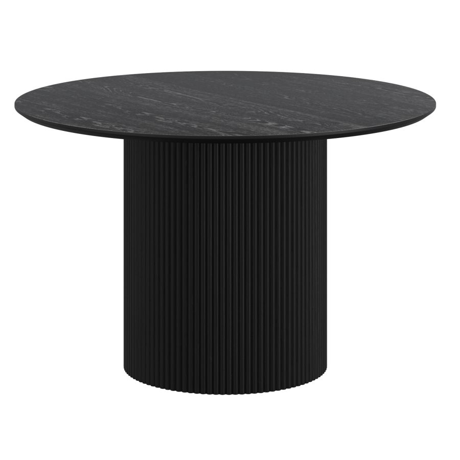 Modern Engineered Wood Table Top with Oak Veneer Black Swivel Chairs