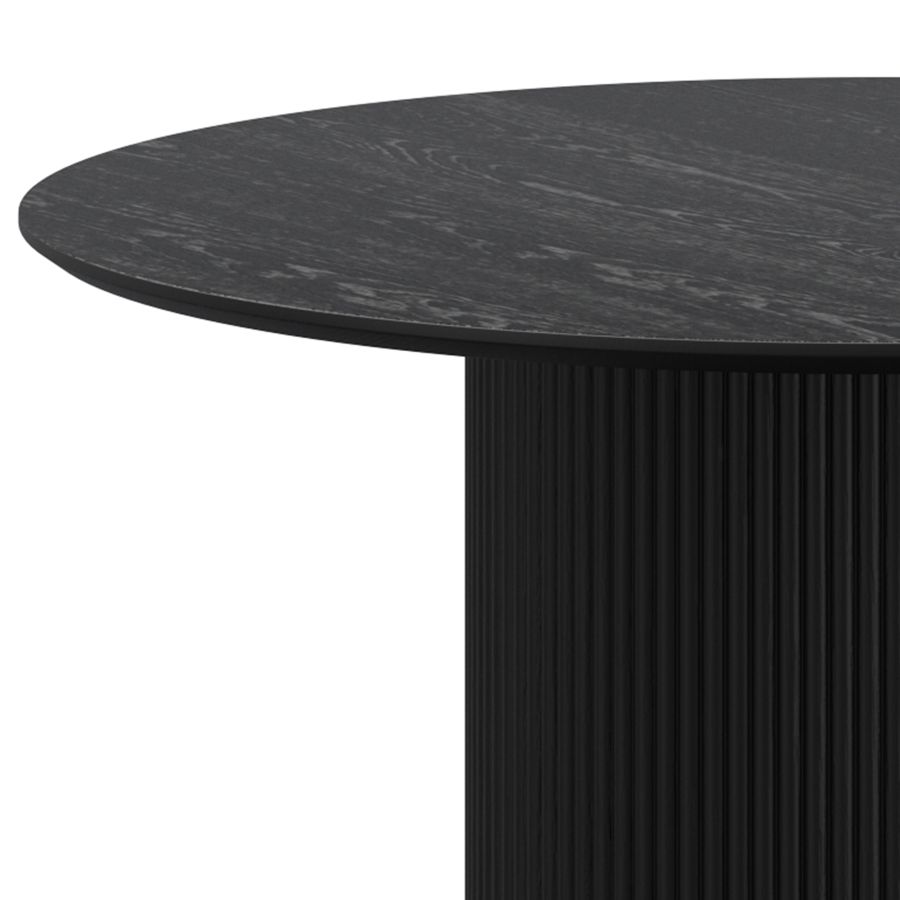 Modern Engineered Wood Table Top with Oak Veneer Black Swivel Chairs
