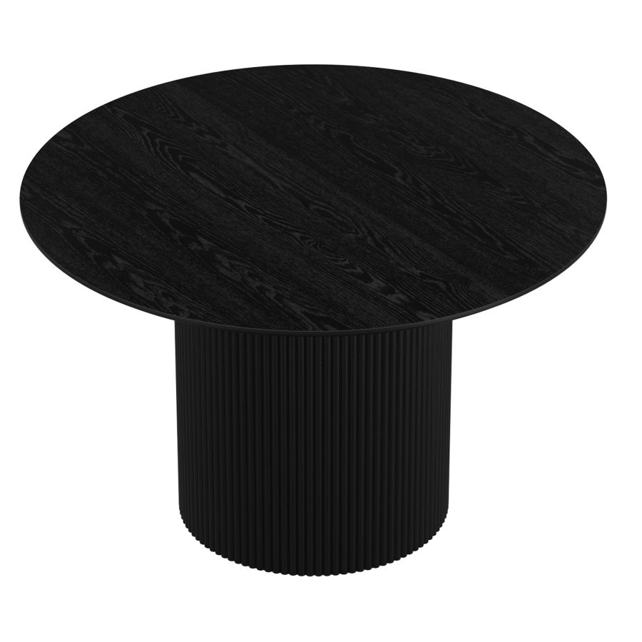 Modern Engineered Wood Table Top with Oak Veneer Black Swivel Chairs