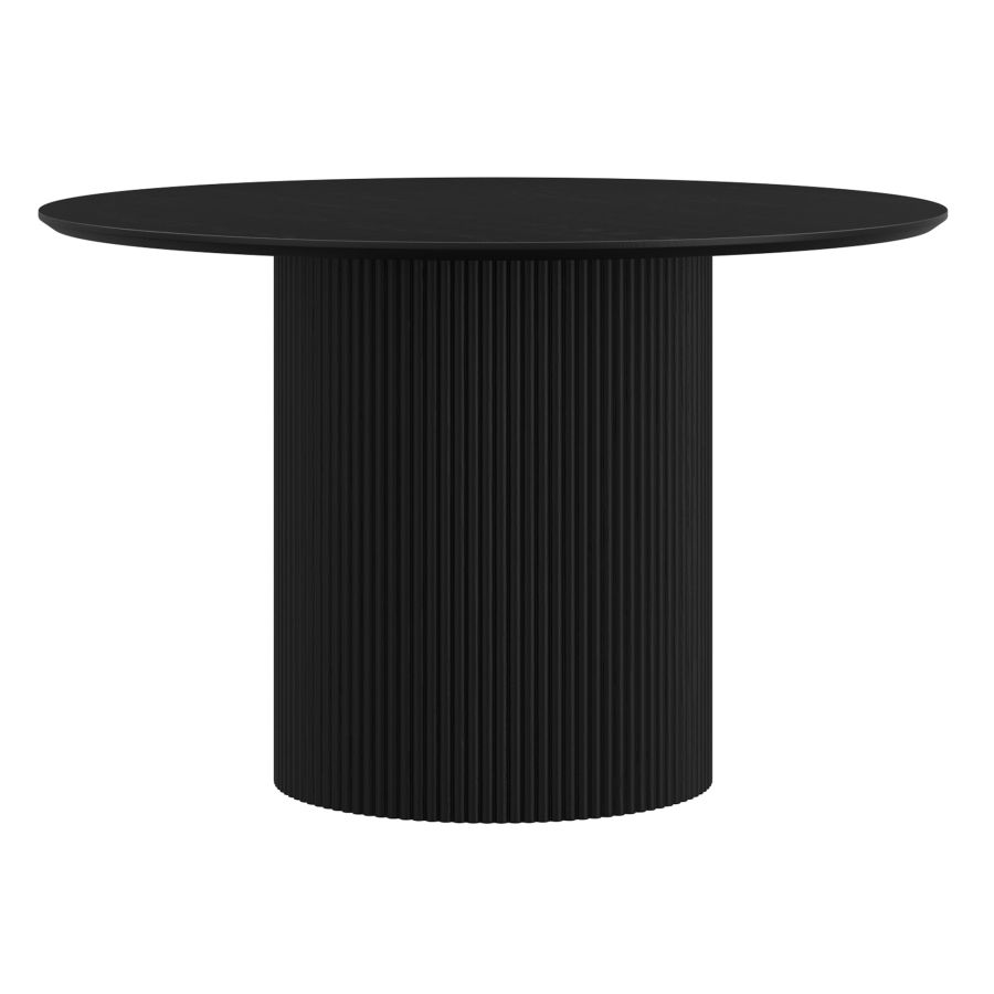 Modern Engineered Wood Table Top with Oak Veneer Black Swivel Chairs