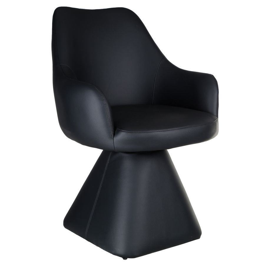 Modern Engineered Wood Table Top with Oak Veneer Black Swivel Chairs