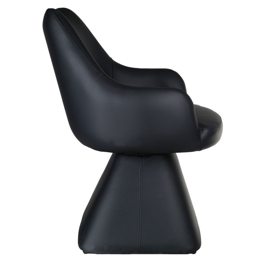 Modern Engineered Wood Table Top with Oak Veneer Black Swivel Chairs