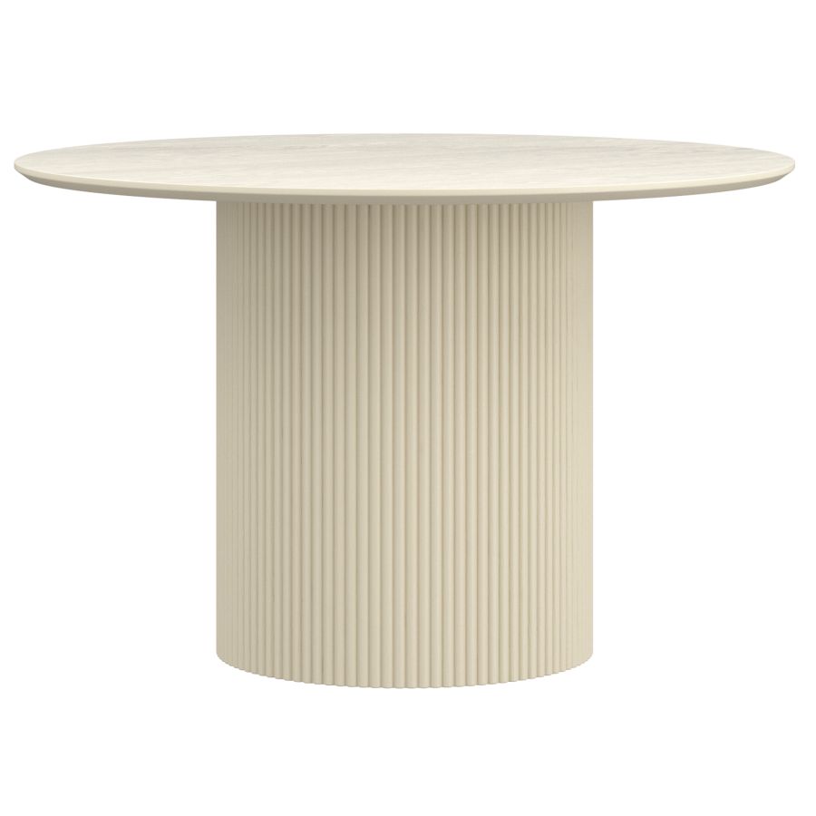 EG-Tovas /Amara 5pc Dining Set - Ivory Table with Beige Chair