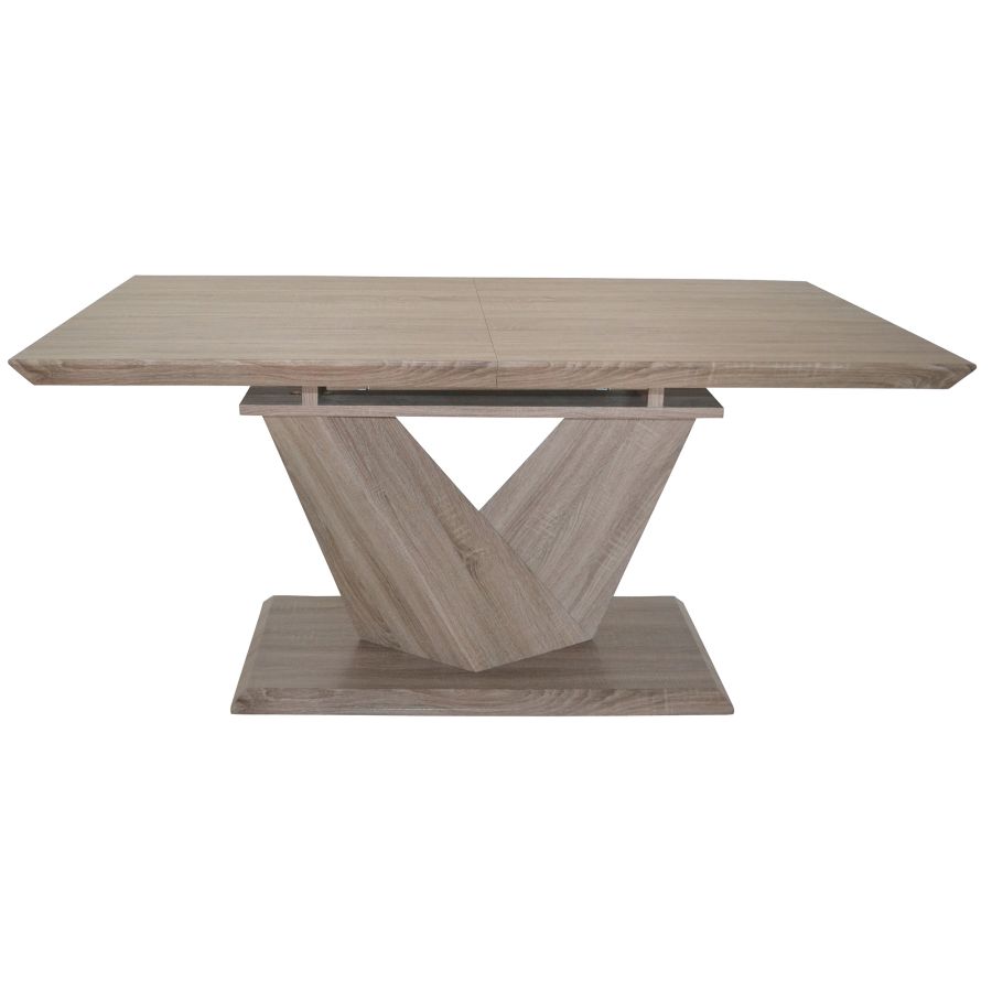 Modern Washed Oak Pvc Dining Table with Automatic Return Swivel Seat