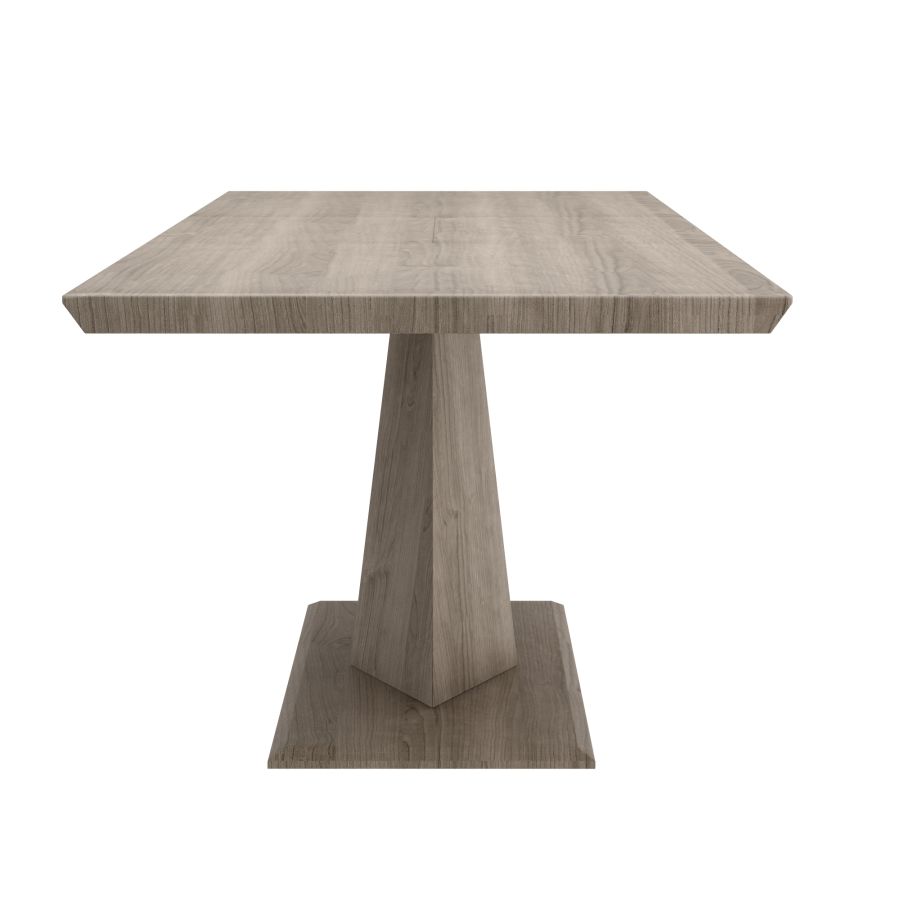 Modern Washed Oak Pvc Dining Table with Automatic Return Swivel Seat