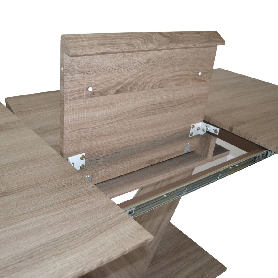Modern Washed Oak Pvc Dining Table with Automatic Return Swivel Seat