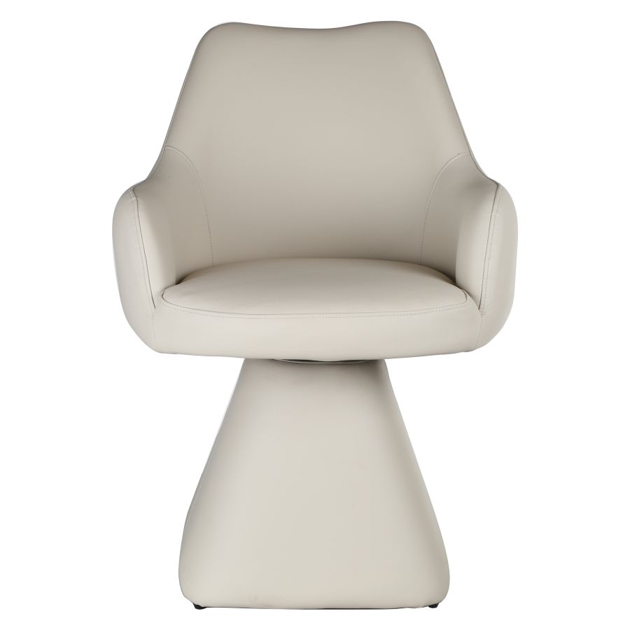 Modern Washed Oak Pvc Dining Table with Automatic Return Swivel Seat