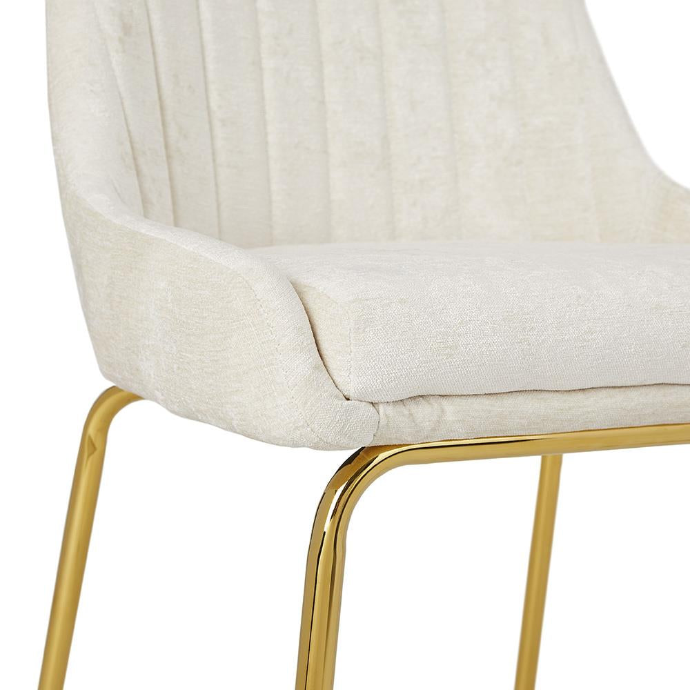 Dining Chair Leather/PU Gold Metal Legs EC-009