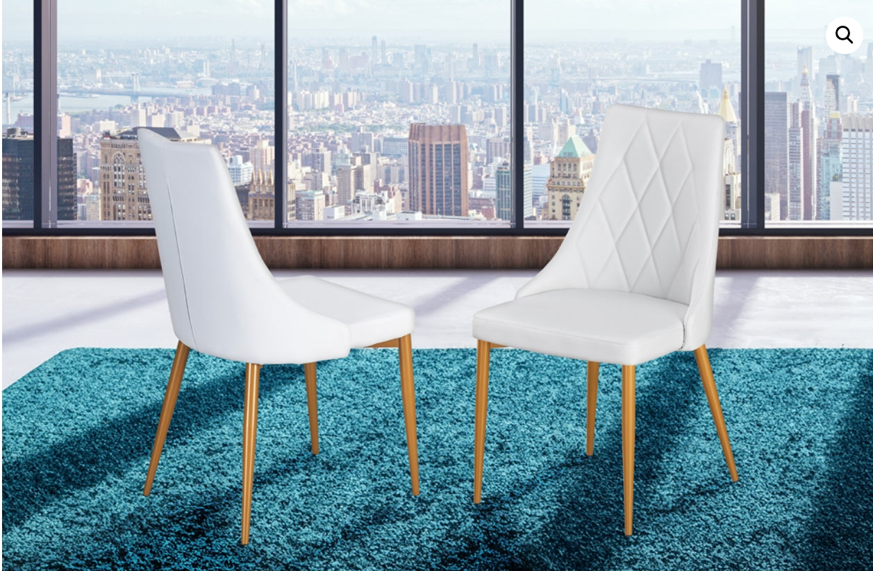 Velvet Dining White Leather Dining Chairs With Gold Legs Rosdorf