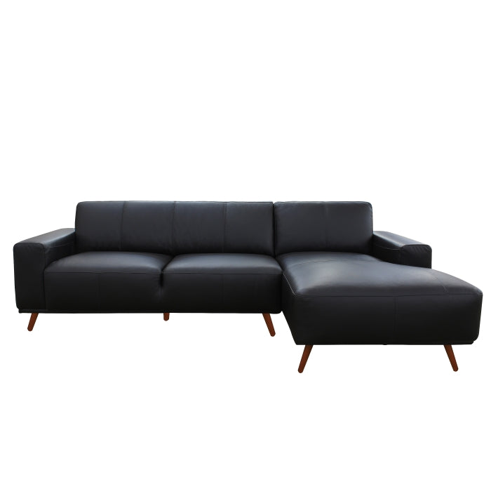 2-piece Sectional with Right Side Chaise, Top-Grain Leather