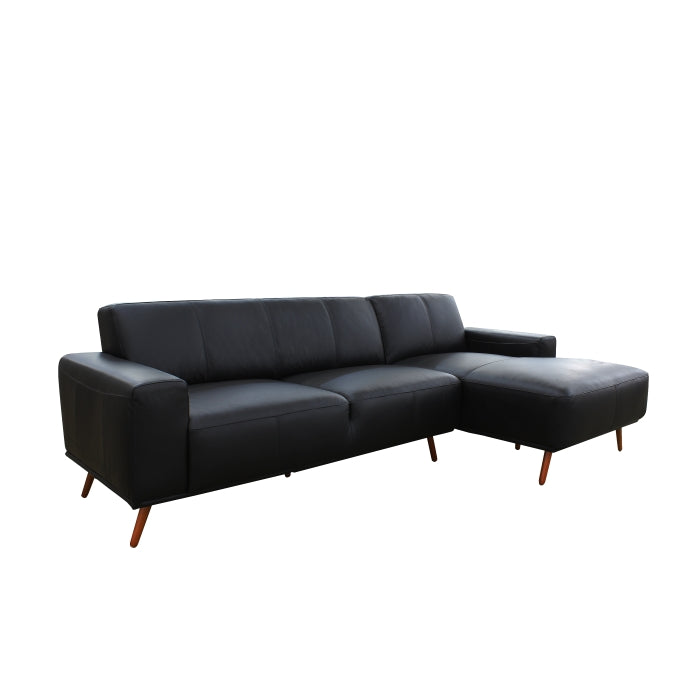 2-piece Sectional with Right Side Chaise, Top-Grain Leather