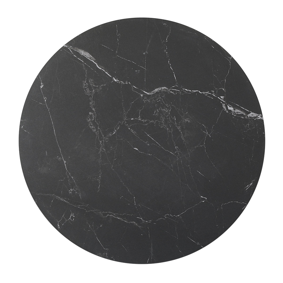 3-Piece Round Black Marble Sintered Stone Coffee Table Set EM-3697BK-31