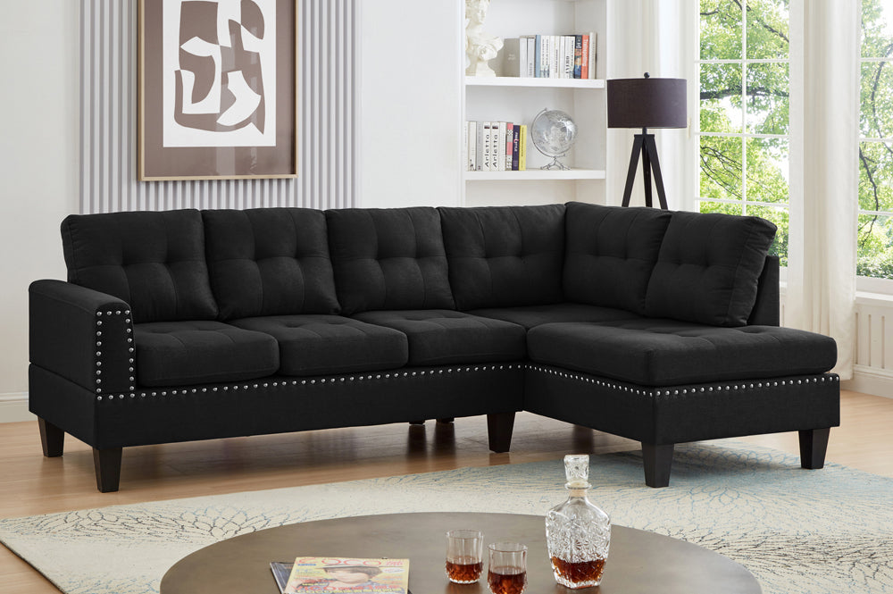 Sofa Sectional 2 Piece Linen Fabric Left or Right Facing Chaise ES-1234