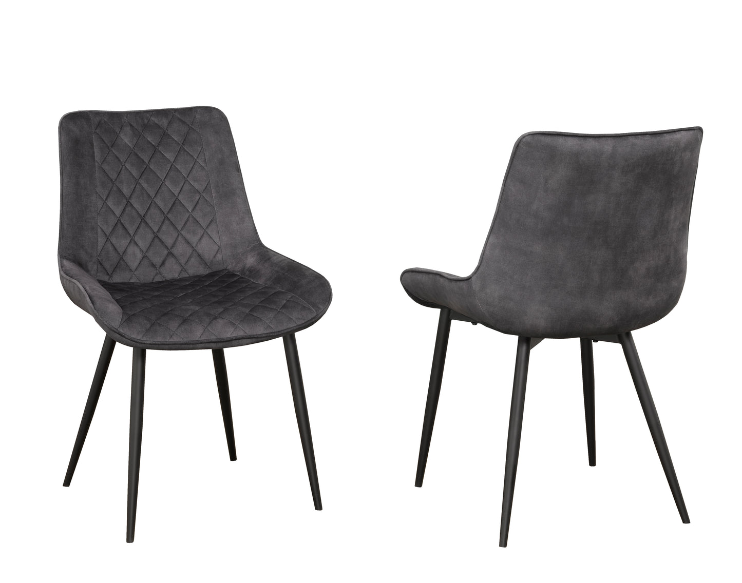 7-PIECE DINING SET -EXTENSION TABLE WITH 6 GREY CHAIRS