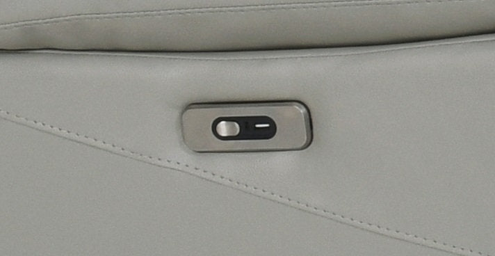 Light Grey Genuine Leather Match Recliner