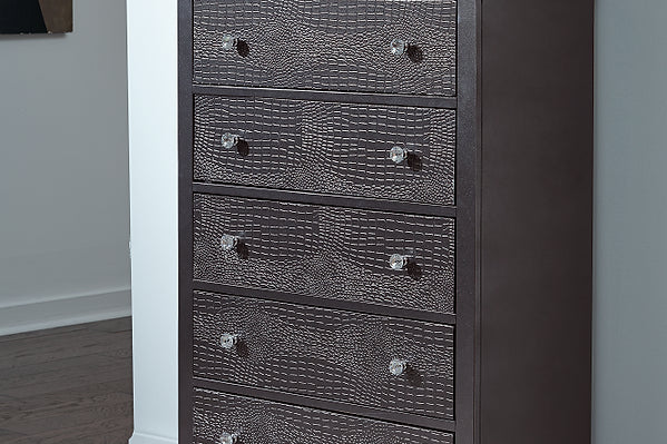 Pompei Bedroom SET 5PC LED Headboard Wood Finish EB-Pompei