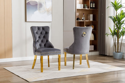 Dining Chair EC-0001 Gold Legs Velvet Material