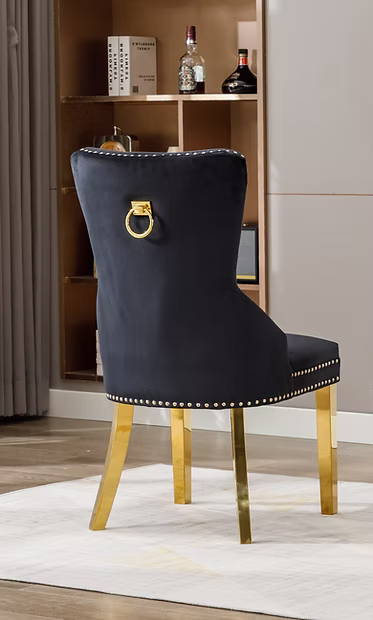 Dining Chair EC-0001 Gold Legs Velvet Material