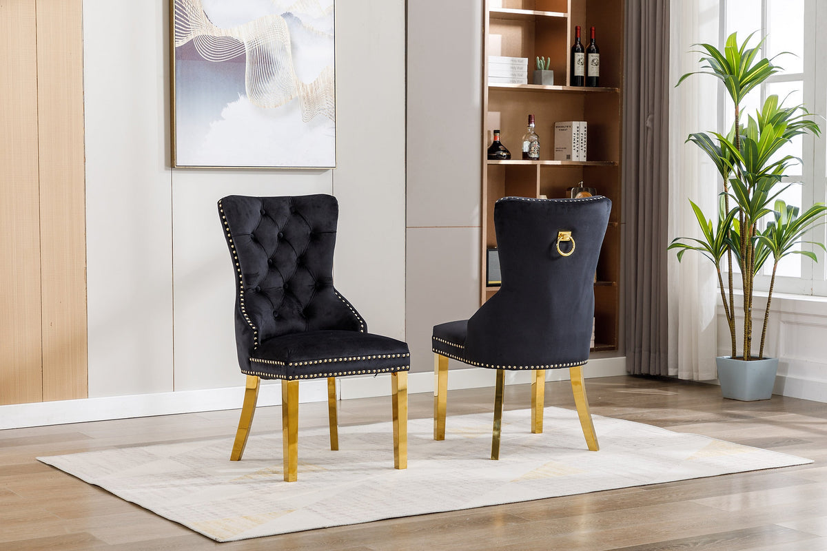 Dining Chair EC-0001 Gold Legs Velvet Material