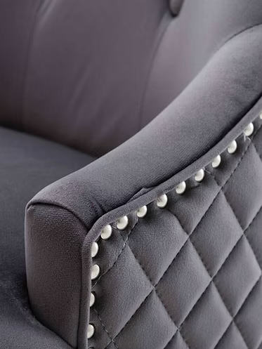 Dining Chair EC 002 Chrome Legs Lion Head Design Velvet Material