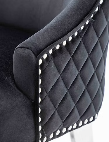 Dining Chair EC 002 Chrome Legs Lion Head Design Velvet Material