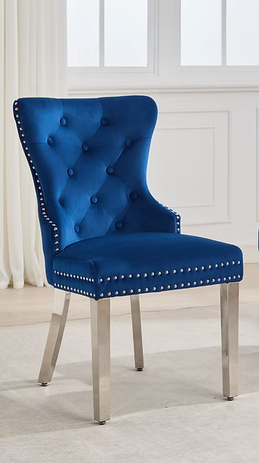 Dining Chair EC 0000 Chrome Legs Velvet Material