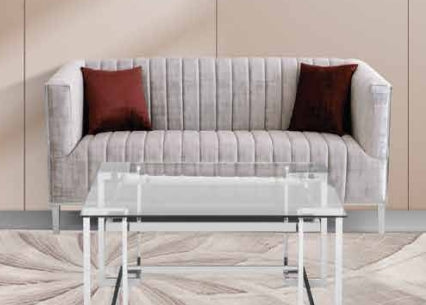 Living Room Sofa Set 3PC Fabric With Chrome Metal Legs ESS-ARIEL