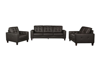 Renzo 3-Piece Sofa Set Brown Leather PVC Match 100% Leather Match