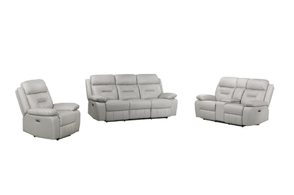 3-Piece Set Silver Power Reclining