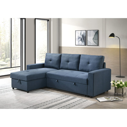 Blue 2-Piece Sectional with Pull-out Sleeper