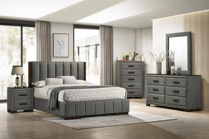 Dylan Bed Room SET 5Pc Fabric And Wood Finish EB-Dylan