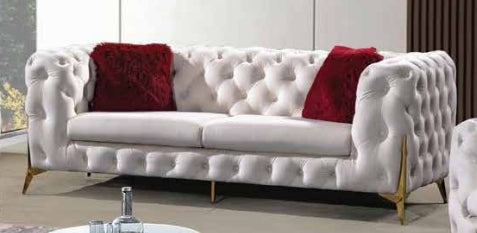 Sofa Set 3PC Velvet With Gold Metal Legs ESS-MODERNO