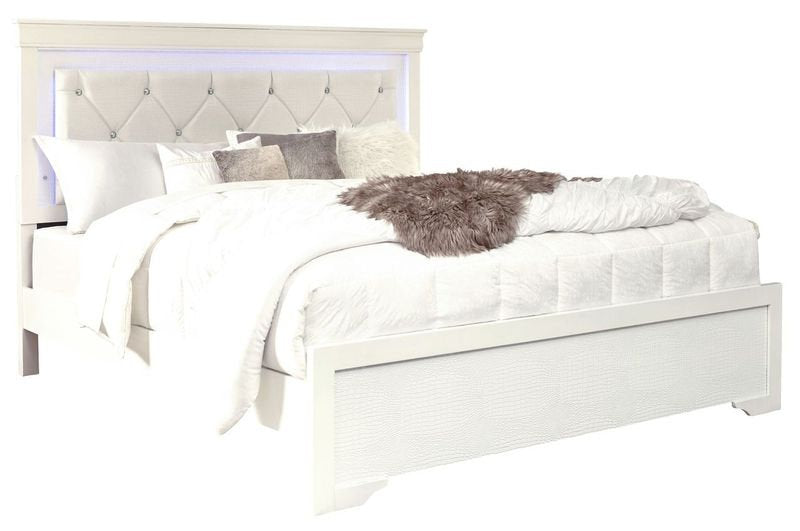 Pompei Bedroom SET 5PC LED Headboard Wood Finish  EB-Pompei