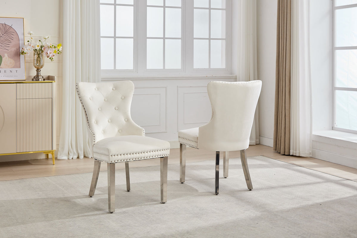Dining Chair EC 0000 Chrome Legs Velvet Material