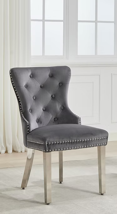 Dining Chair EC 0000 Chrome Legs Velvet Material