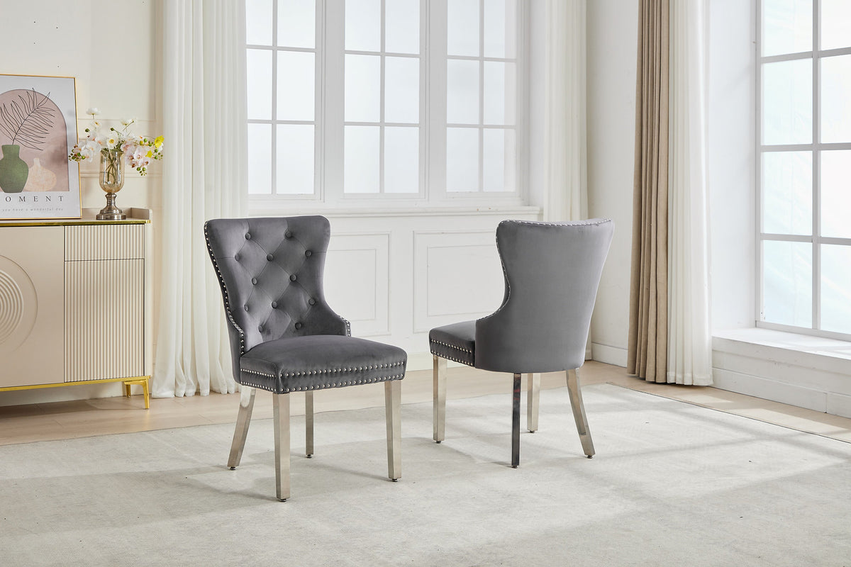 Dining Chair EC 0000 Chrome Legs Velvet Material