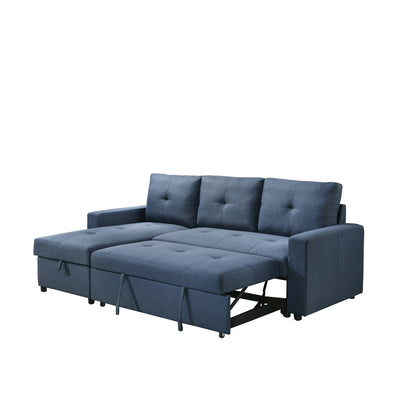 Blue 2-Piece Sectional with Pull-out Sleeper