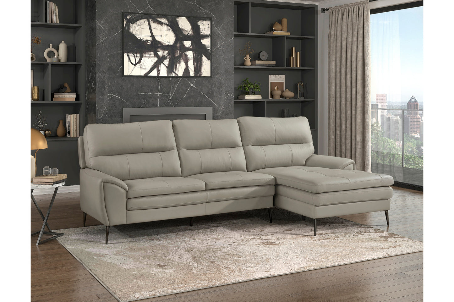 Essex 2-piece Sectional with Right Side Chaise EGM-8577GRB