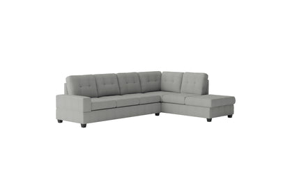 3-Piece Reversible Sectional with Drop-Down Cup Holders and Storage Ottoman