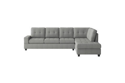 3-Piece Reversible Sectional with Drop-Down Cup Holders and Storage Ottoman