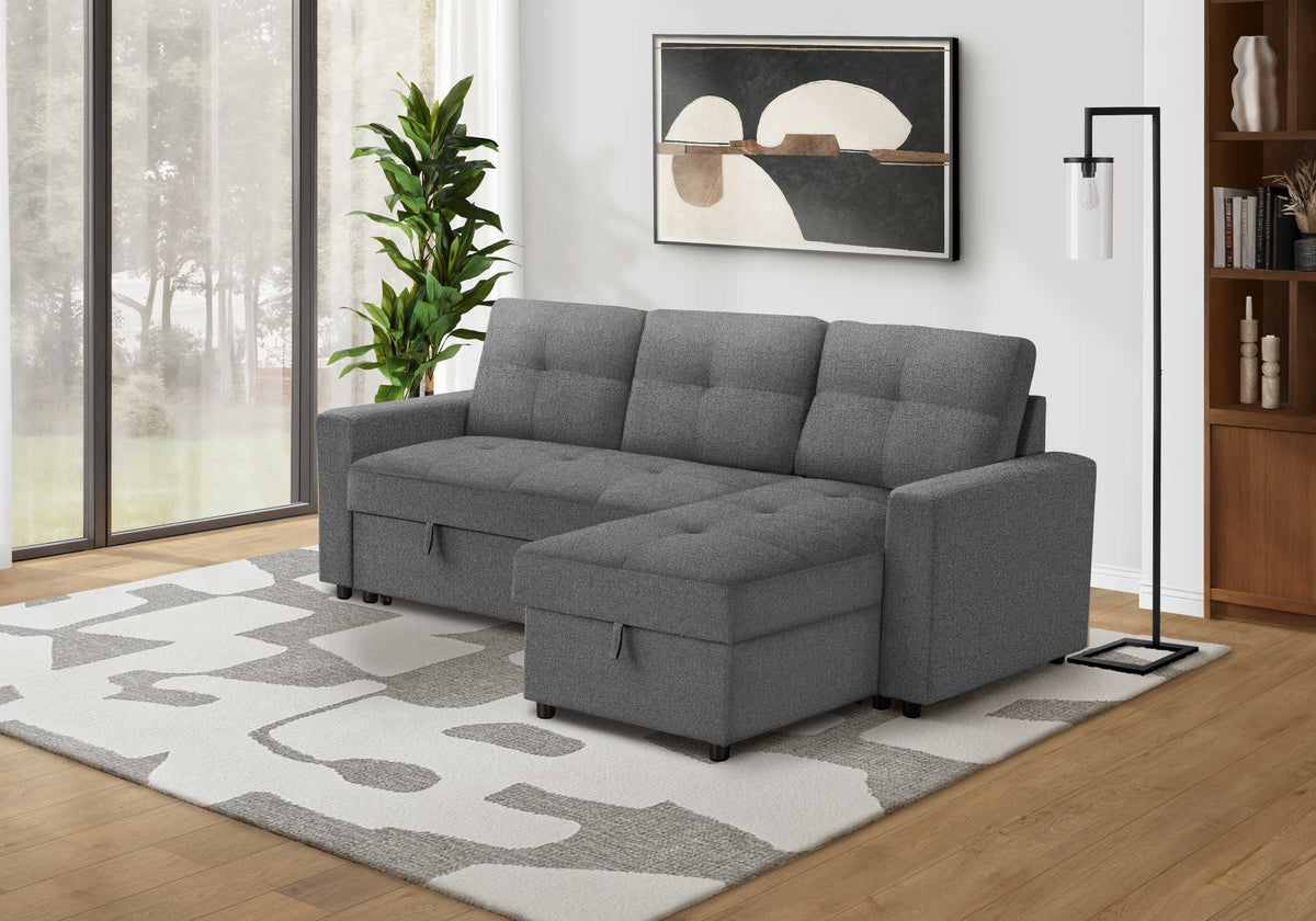 Sectional Sofa Bed With Left or Right Facing Chaise with Storage