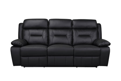 Laconia 3-Piece Black Leather Power Reclining Sofa Set