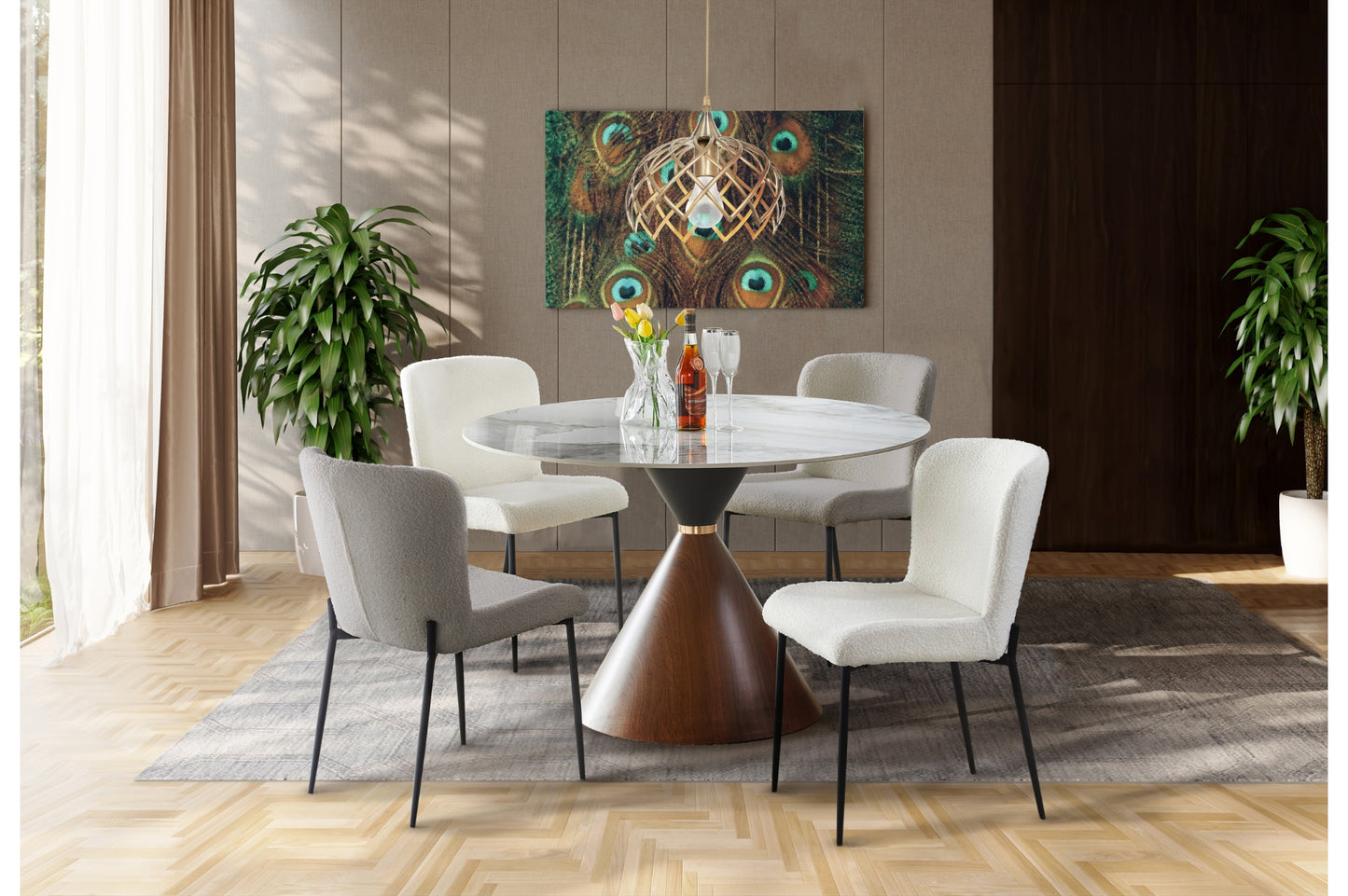 EG-M 3696 Round Dining Table with Sintered Stone Top