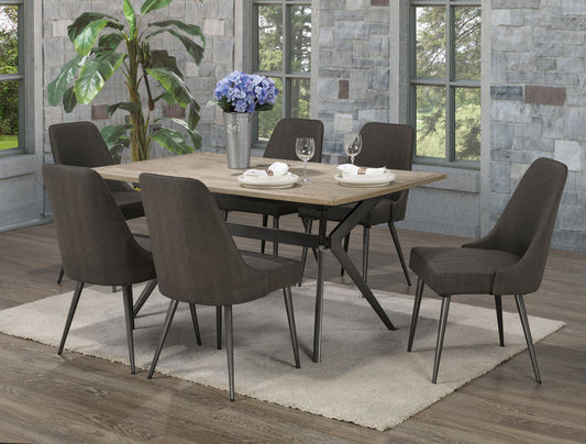 7-PIECE DINING SET - DARK GREY