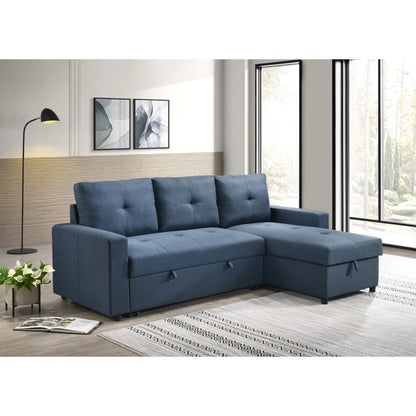 Blue 2-Piece Sectional with Pull-out Sleeper