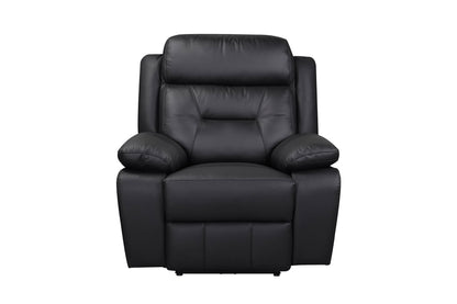 Laconia 3-Piece Black Leather Power Reclining Sofa Set