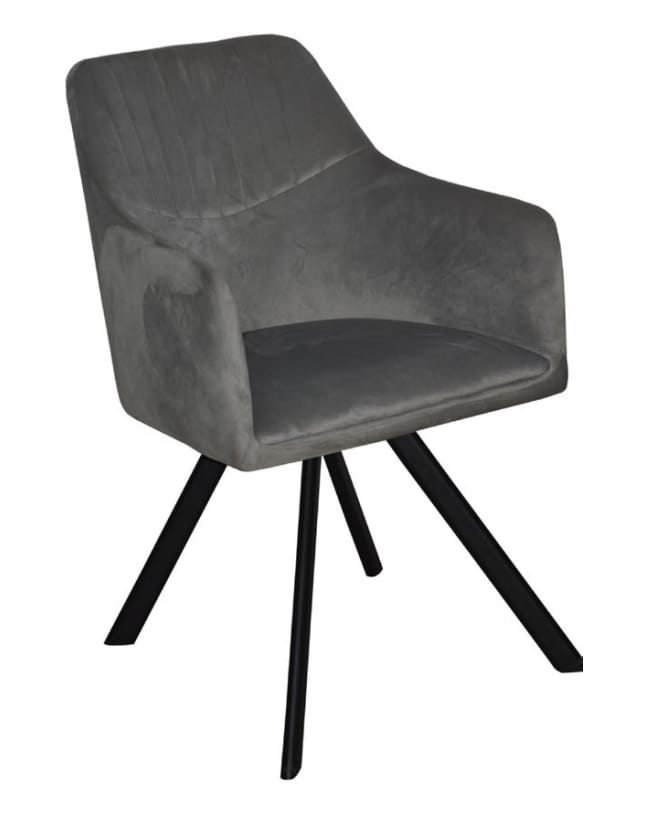 Dining Chair Velvet with Black Metal Legs EC-2026