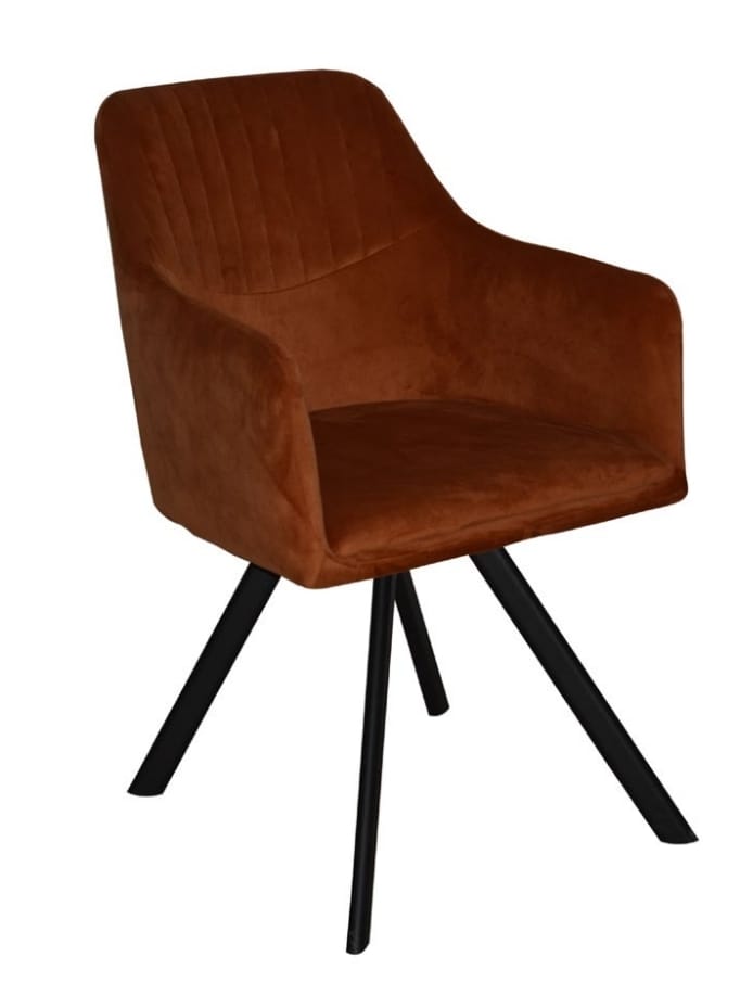 Dining Chair Velvet with Black Metal Legs EC-2026